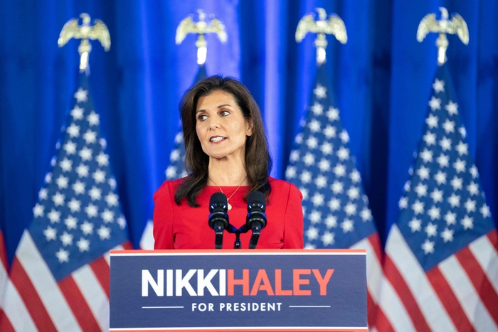 US-REPUBLICAN-PRESIDENTIAL-CANDIDATE-NIKKI-HALEY-ANNOUNCES-SHE'S