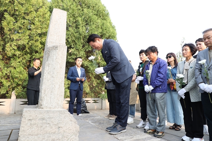 최대호 안양시장 4월21일 중국 한단시 조선의용군열사기념관 방문