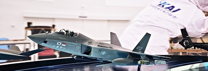 KF-21 보라매 전투기 모형. 사진=박규빈 기자