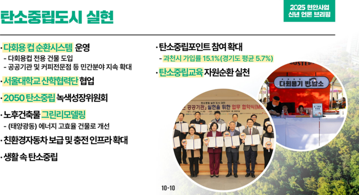 신계용 과천시장 11일 '2025년 주요 현안사업 언론 브리핑' 발표 자료