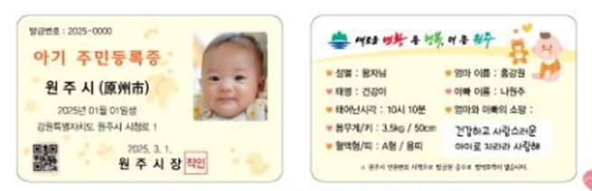 아기주민등록증