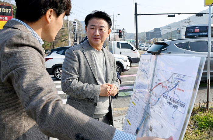 김동근 의정부시장 16일 신평화로 중앙버스전용차로 일시해제 현장 점검