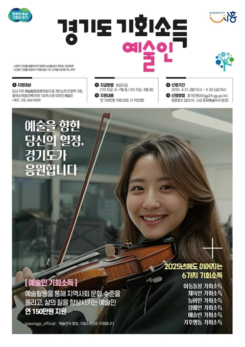 시흥시 '경기도 예술인 기회소득' 지급 포스터