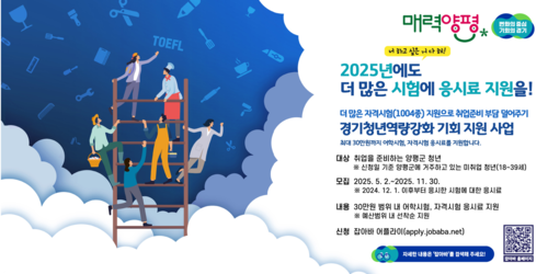 양평군 '2025년 경기청년 역량 강화 기회 지원 사업' 진행 포스터