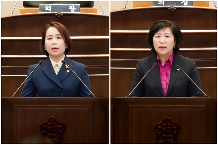 정현미(왼쪽)-김영실 남양주시의회 의원 제311회 임시회 5분 자유발언
