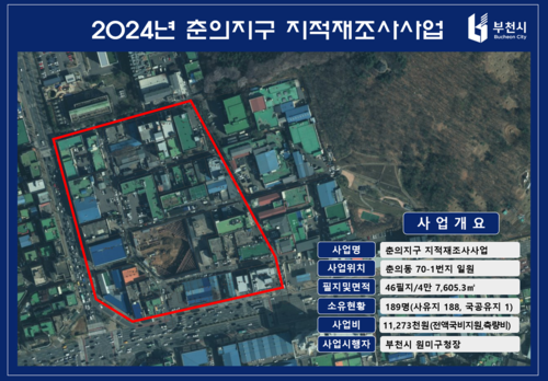 부천시 춘의지구 지적재조사사업 대상지