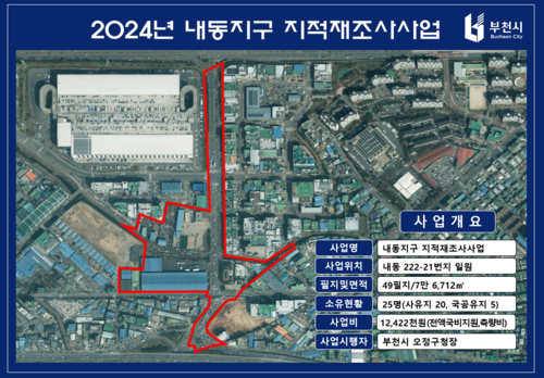부천시 내동지구 지적재조사사업 사업대상지
