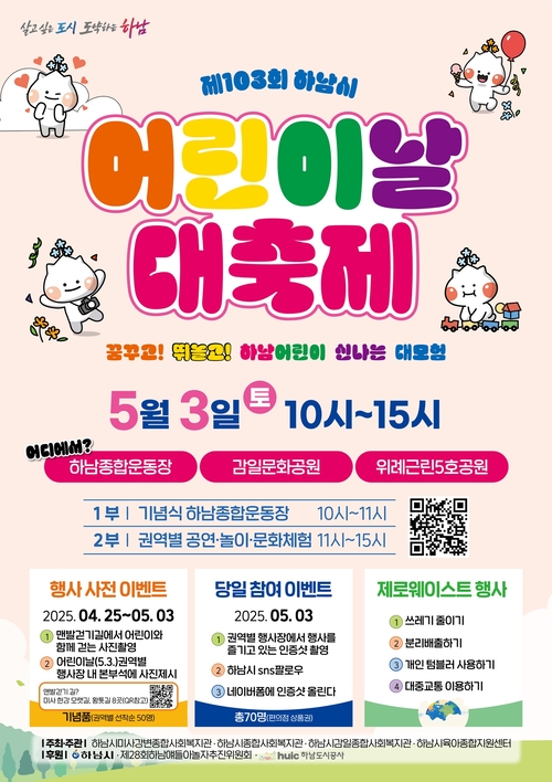하남시 2025년 어린이날 대축제 포스터