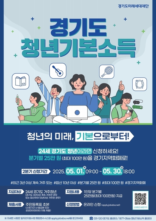 의왕시 2025년 청년기본소득 2분기 지급 포스터