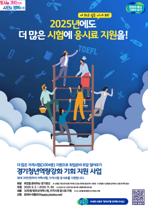 군포시 미취업 청년 어학-자격시헝 응시료 지원 포스터