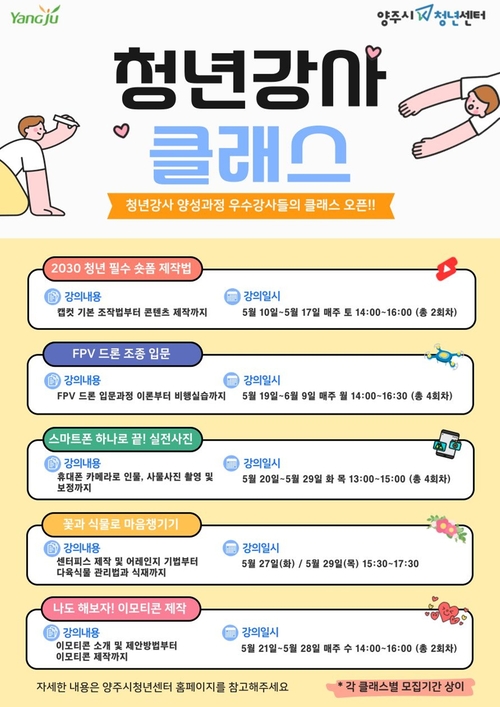 양주시청년센터 '2025년 상반기 청년강사 클래스' 포스터