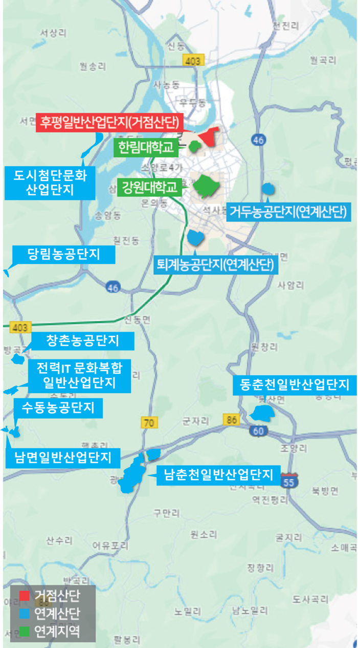 춘천시 산단 지도