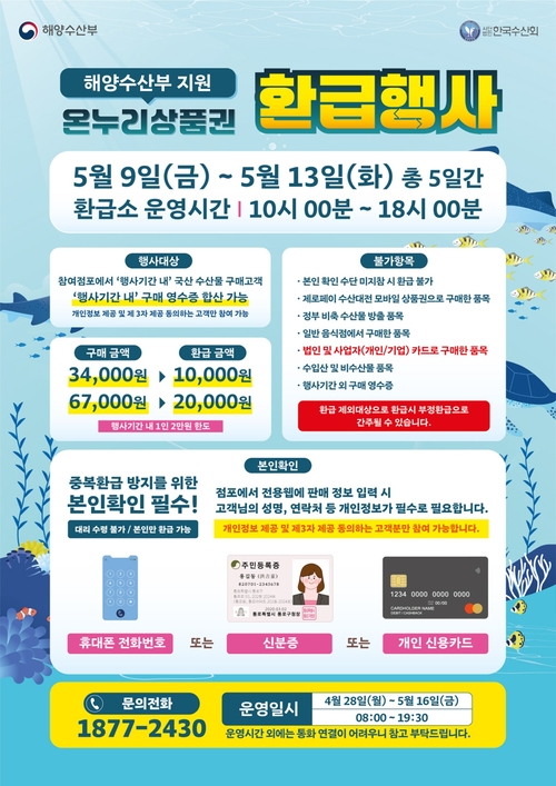 시흥시 5월 오이도수산시장 온누리상품권 환급행사 포스터