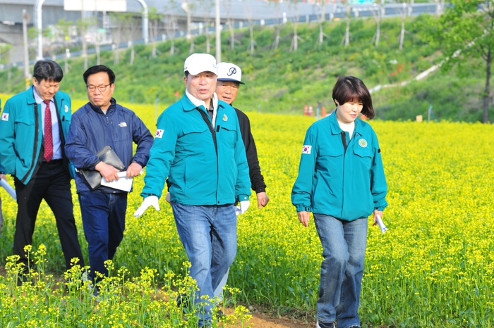 백경현 구리시장 7일 '2025년 구리유채꽃축제' 준비 상황 최종 점검