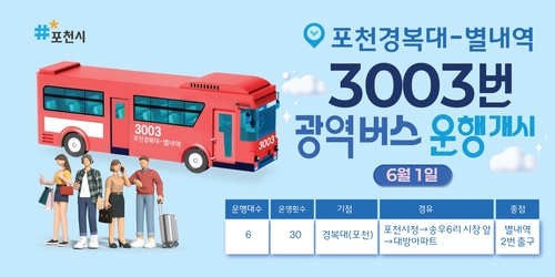 포천시 광역버스 3003번(경복대~별내역) 운행 배너