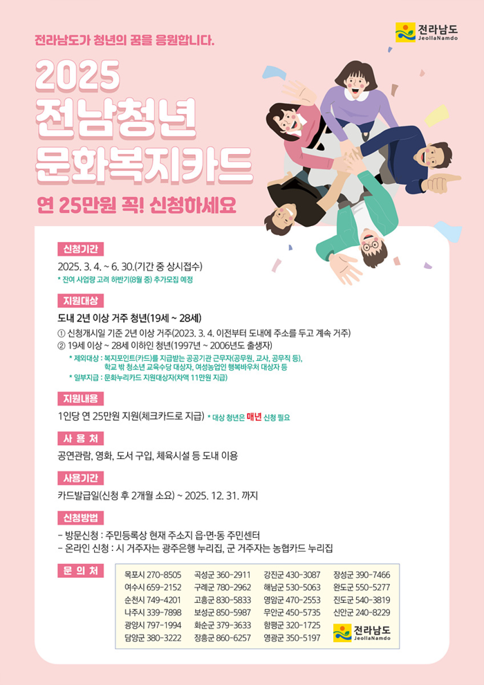여수시 “전남청년 문화복지카드 6월까지 신청하세요