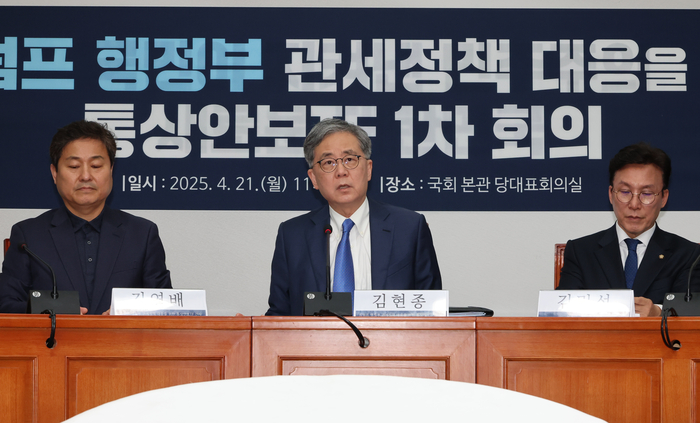 발언하는 김현종 민주당 '관세정책 대응 TF' 단장