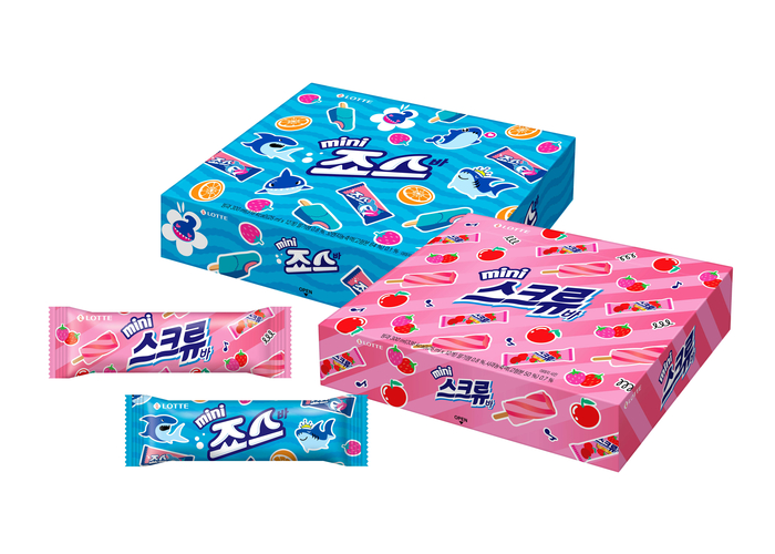 롯데웰푸드의 '미니 스크류바', '미니 죠스파' 제품 패키지. 사진=롯데웰푸드