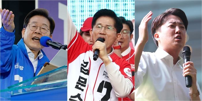 지지 호소하는 이재명·김문수·이준석