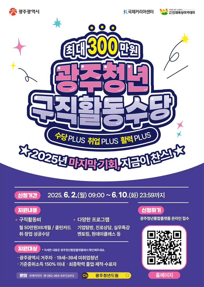 광주시, 청년구직활동수당 참여자 300명 모집