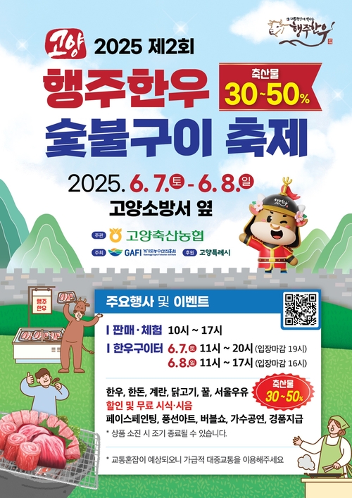 고양특례시 2025년 제2회 행주한우 숯불구이 축제 배너