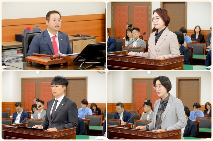 왼쪽부터 시계방향으로 한근수-정현미-박은경 의원-원주영 남양주시의회 의원