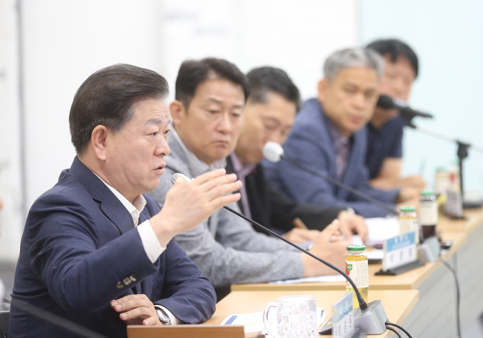 박승원 광명시장 19일 '신안산선 붕괴사고현장 복구공사 현안간담회' 참석