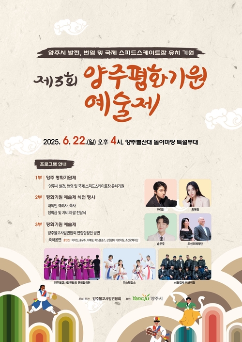 양주시 '2025년 제3회 양주 평화기원예술제' 배너