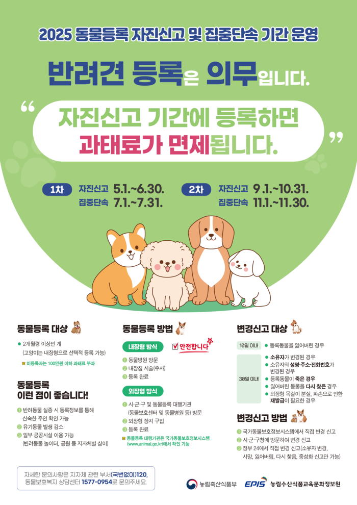 광주시, 7월 한 달간 동물등록 집중 단속