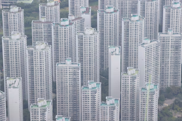 서울 송파구 서울스카이에서 본 일대 아파트.