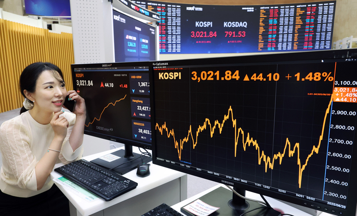 코스피, 3년 6개월 만에 3,000선 회복