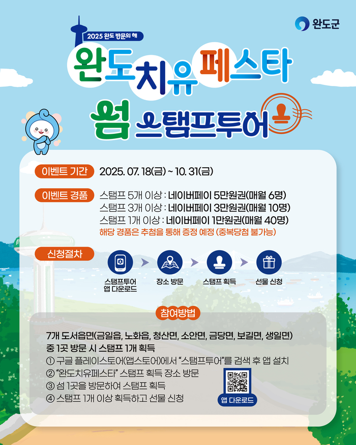 완도군, 10월까지 섬 여행하고 경품도 받자!