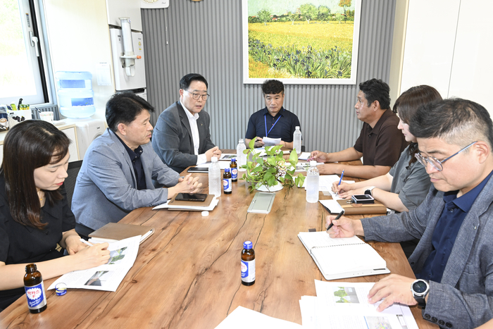 강수현 양주시장 29일 (주)우드그린 경영 애로 청취
