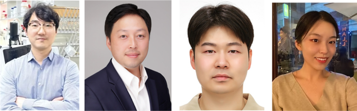 (좌측부터) 교신저자 한양대 최효성 교수·경북대 김종호 교수, 공동 제1저자 케임브리지대 정홍인 박사·한양대 최소은 석사 (사진=한양대)