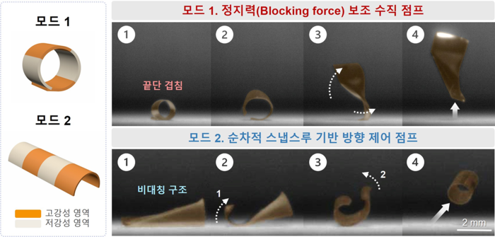 강성 패턴 설계를 통한 수직 및 방향성 점프 구현 (자료=한양대)