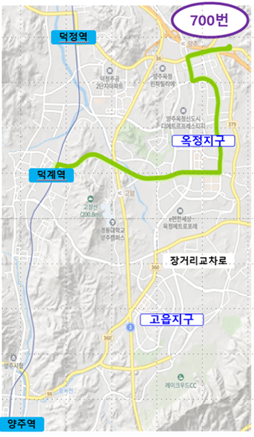 양주시 700번 버스 노선도