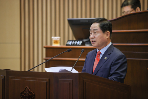 주광덕 남양주시장 제314회 남양주시의회 임시회에서 제2회 추가경정예산안 제안 설명