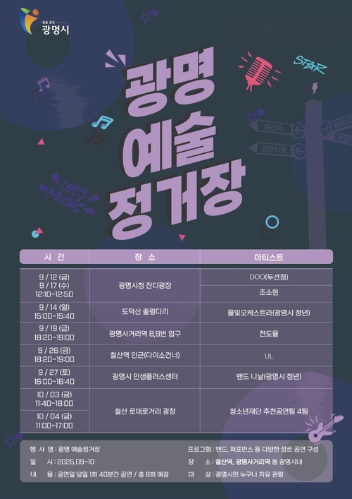 광명시 '광명 예술정거장: 페스티벌 미리보기' 버스킹 포스터