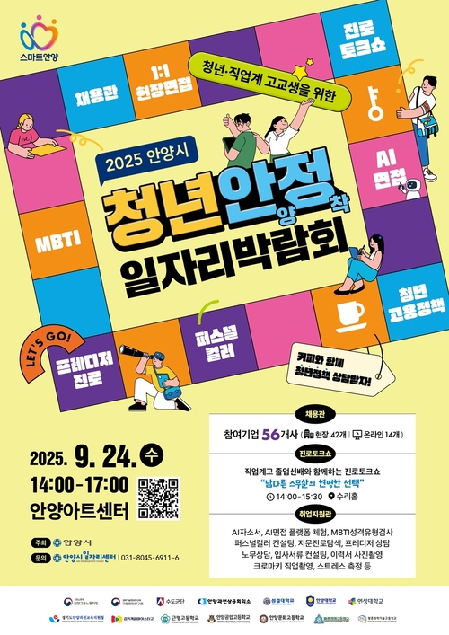 안양시 '청년 안양정착 일자리 박람회' 포스터