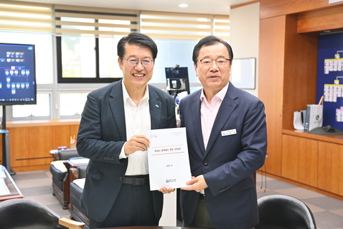 이현재 하남시장(오른쪽) 25일 김대순 경기도 행정2부지사 방문