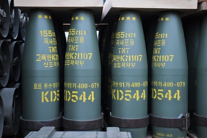 155㎜ 자주곡사포탄. 사진=대한민국 육군 제공