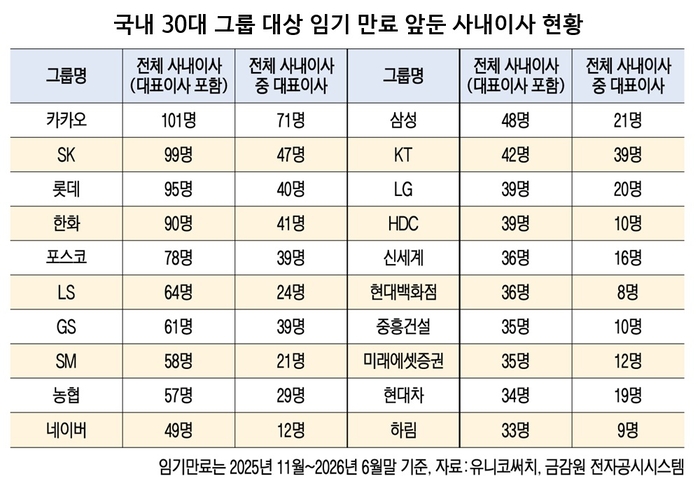 30대그룹 사내이사 현황