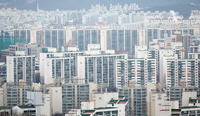 서울 강북구 북서울꿈의숲에서 바라본 노원·도봉구 일대 아파트 단지
