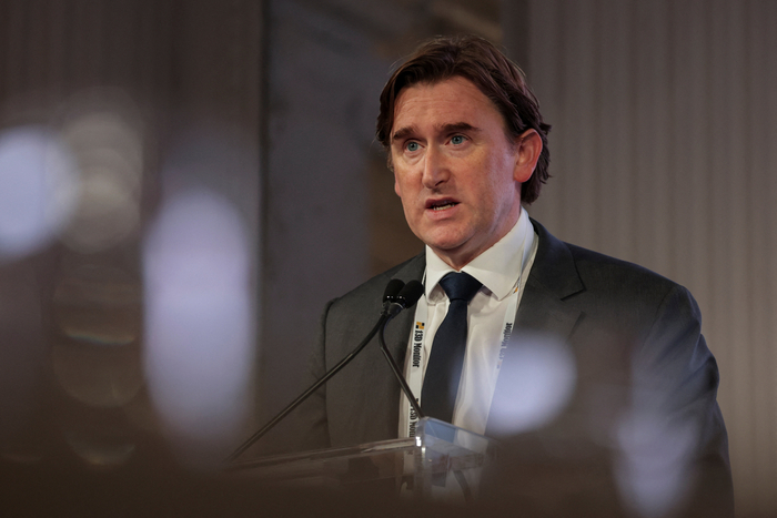James Smith, Founder and CIO of Palliser Capital (UK) Ltd, speaks during 13D Monitor's Active-Passive Investor Summit in New York City