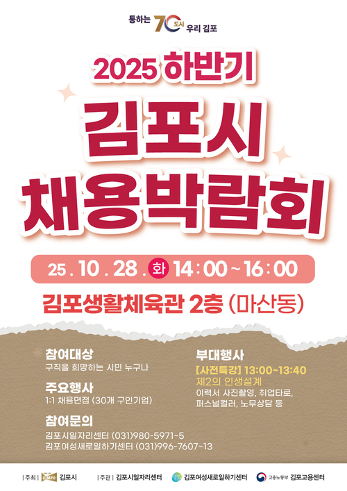 2025년 하반기 김포시 채용박람회 포스터