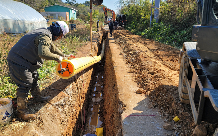 인천도시가스 도시가스 공급배관 공사 현장 (사진=인천도시가스)