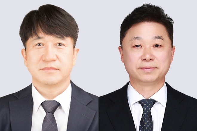 민왕일 현대리바트 신임 대표이사(왼쪽)와 유재기 현대에버다임 신임 대표이사. 사진=현대백화점그룹