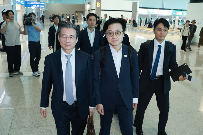 미국 워싱턴DC로 향하는 김용범 정책실장과 김정관 산업장관