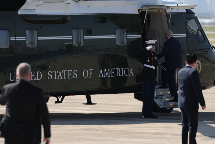 APEC 트럼프 미국 대통령 마린원 탑승