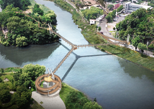 양평군 남한강변 Y자형 출렁다리 조감도